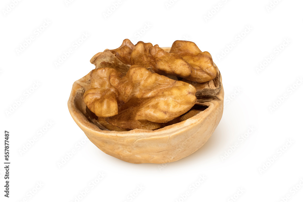 Walnut on isolated white background Walnut on isolated white background