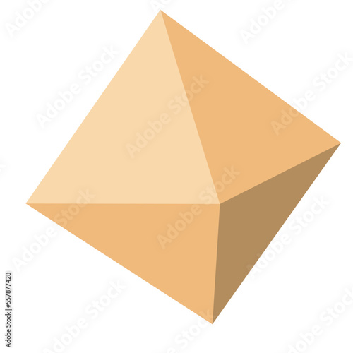 volumetric polygon in beige color  isolated object on white background  vector illustration  mathematical figure 