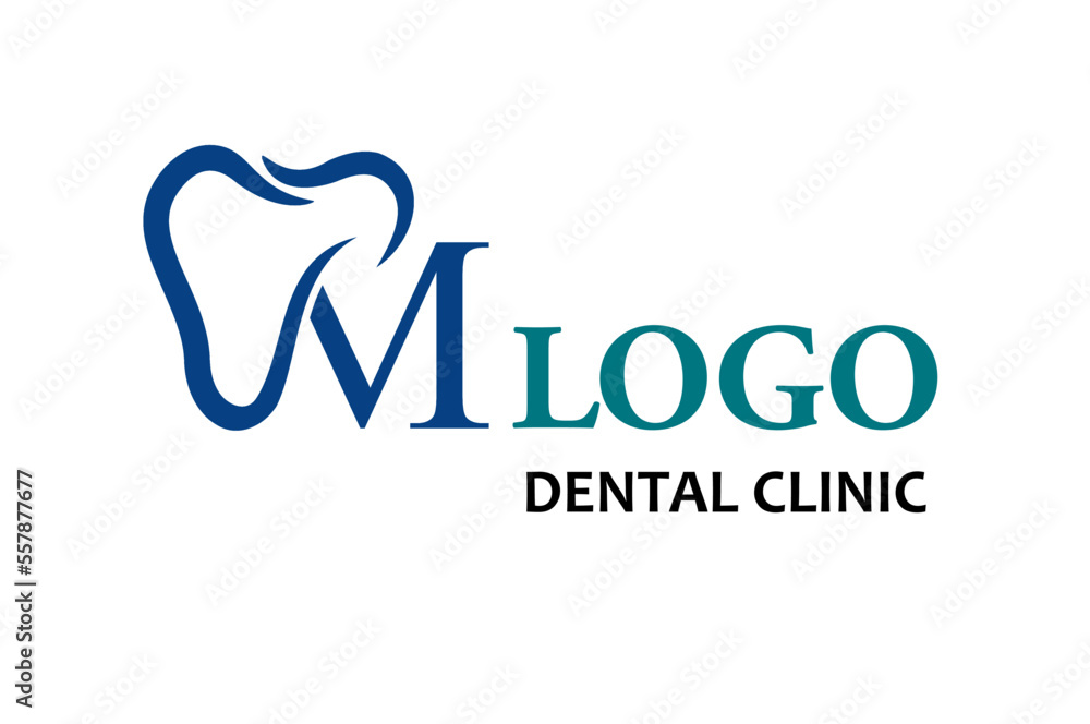Initial Letter M with Tooth Line Art Icon for Dental Health Care and Dental Clinic, Dentistry Business Logo Idea Template Initial Letter M with Tooth Line Art Icon for Dental Health Care and Dental Clinic, Dentistry Business Logo Idea Template