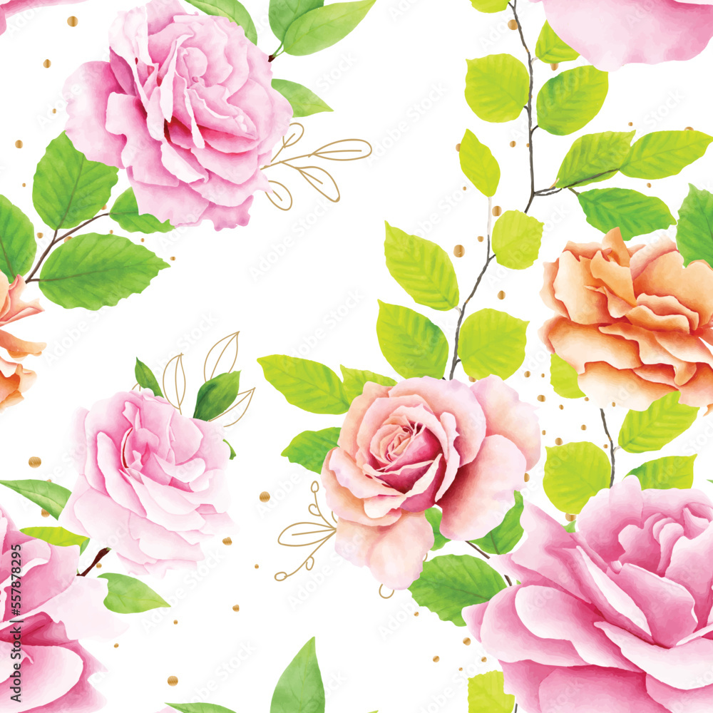 elegant floral roses seamless pattern elegant floral roses seamless pattern