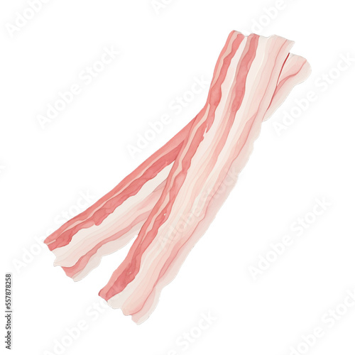 bacon hand drawn with watercolor painting style illustration