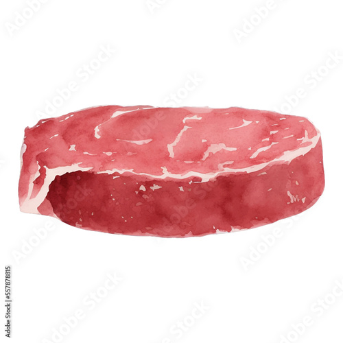 beef hand drawn with watercolor painting style illustration