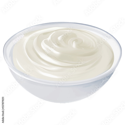 white cream hand drawn with watercolor painting style illustration