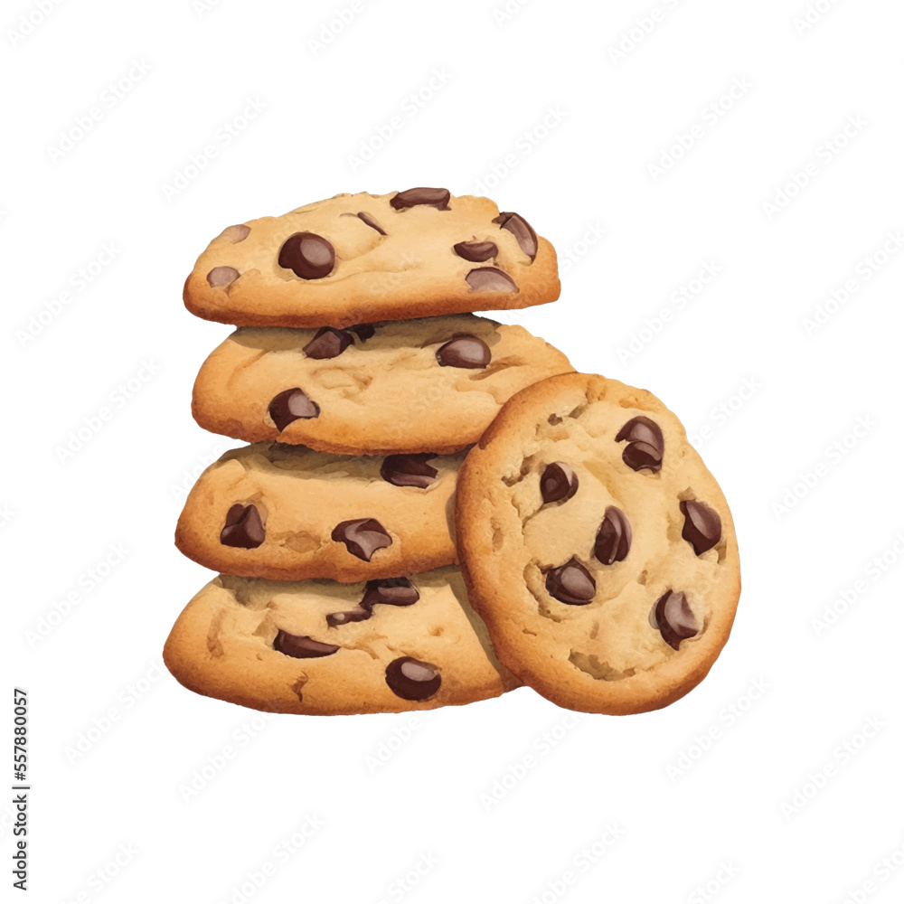 cookies hand drawn with watercolor painting style illustration - obrazy, fototapety, plakaty 