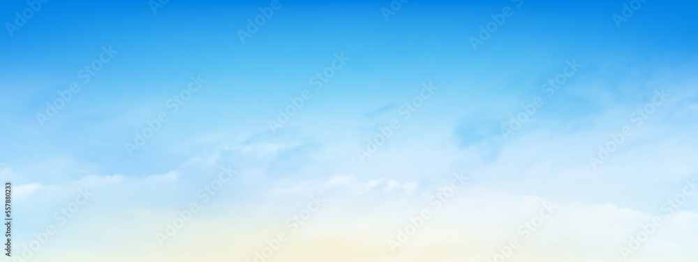 Blue sky and white soft clouds floated in the sky on a clear day. Beautiful air and sunlight with cloud scape colorful. Sunset sky for background.