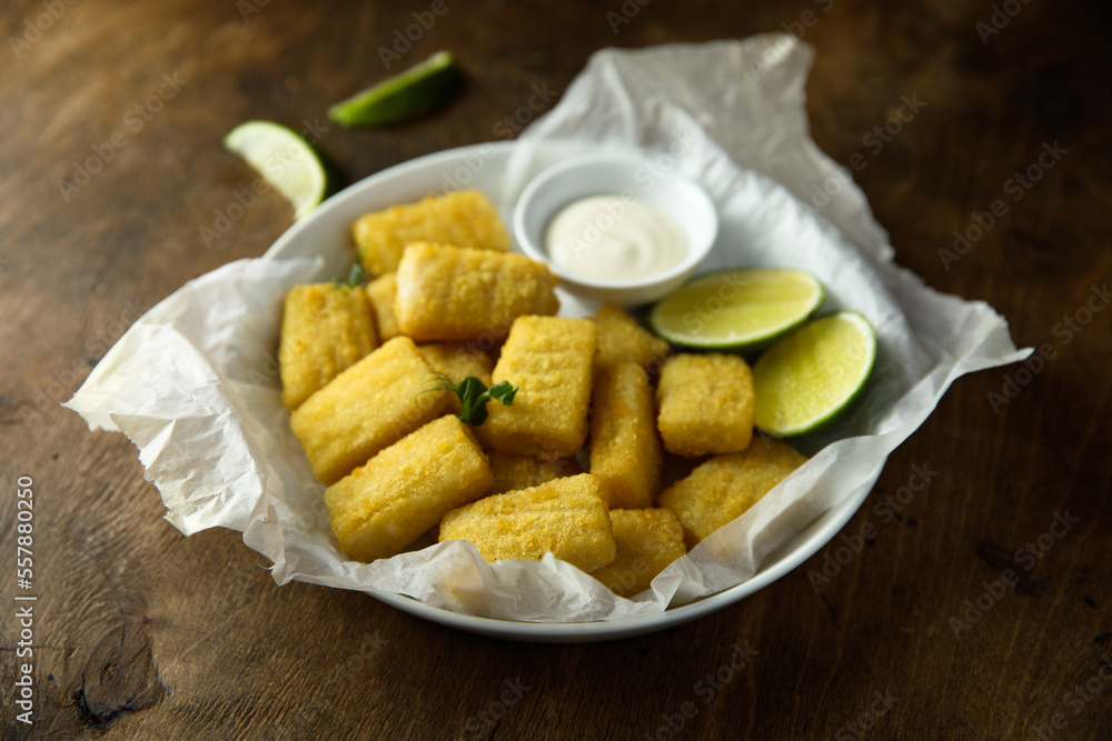 Homemade fish nuggets with lime Homemade fish nuggets with lime