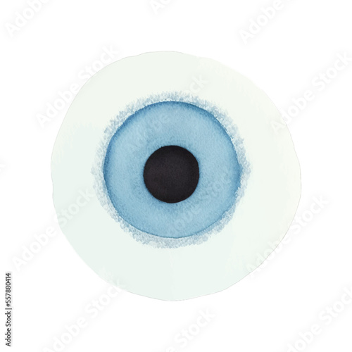 blue eye hand drawn with watercolor painting style illustration