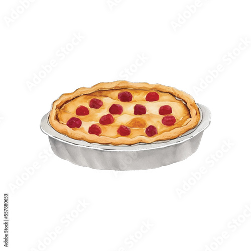 pie hand drawn with watercolor painting style illustration