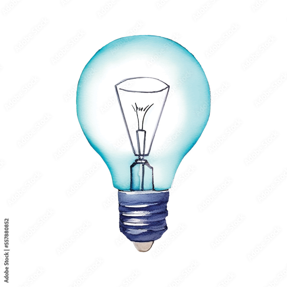 lamp bulb hand drawn with watercolor painting style illustration lamp bulb hand drawn with watercolor painting style illustration