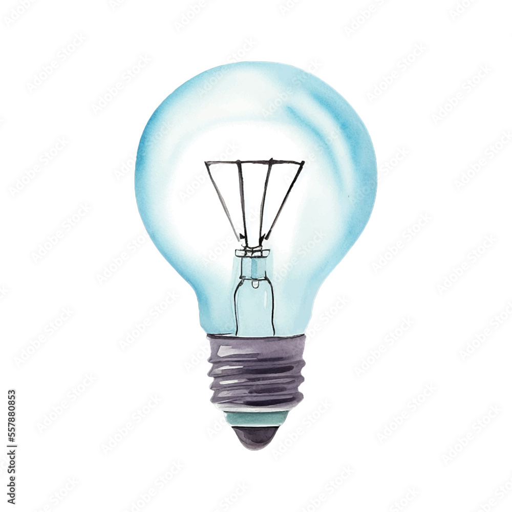 lamp bulb hand drawn with watercolor painting style illustration lamp bulb hand drawn with watercolor painting style illustration