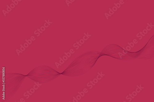Abstract wave element for design. Viva Magenta color trendy 2023.