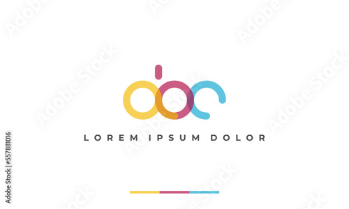illustration vector graphic logo designs. abc monogram logo. colorful transparent style. rounded font
