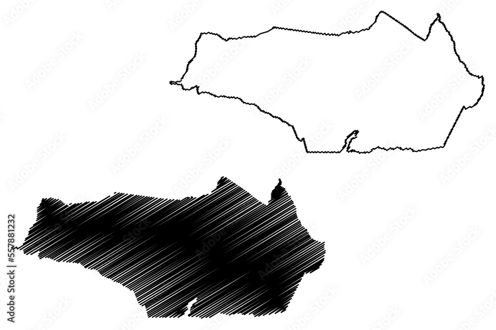 Ipueiras municipality (Ceará state, Municipalities of Brazil, Federative Republic of Brazil) map vector illustration, scribble sketch Ipueiras map
