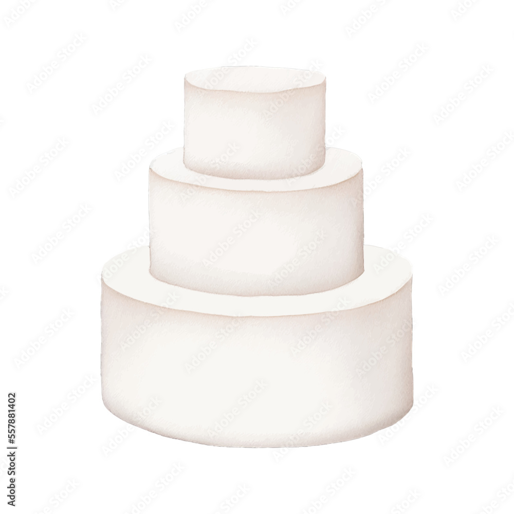 white cake hand drawn with watercolor painting style illustration white cake hand drawn with watercolor painting style illustration
