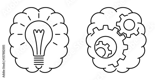 Mind Development and Brain Boost - Icons set