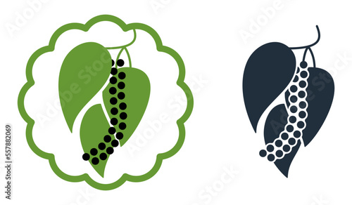 Black Pepper or Piperine flat icons