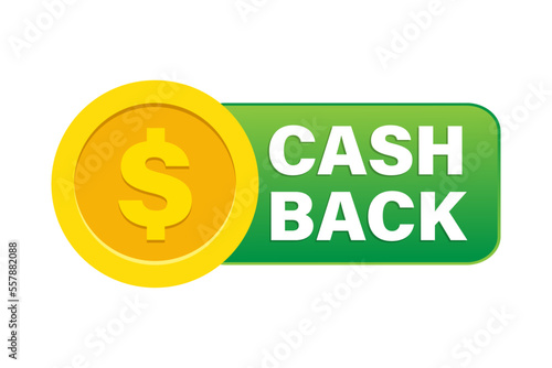 The concept of the Cash back loyalty program. Cashback logo template. The design of the money-back service. Vector illustration of the bonus cashback symbol