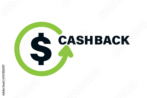 The concept of the Cash back loyalty program. Cashback logo template. The design of the money-back service. Vector illustration of the bonus cashback symbol