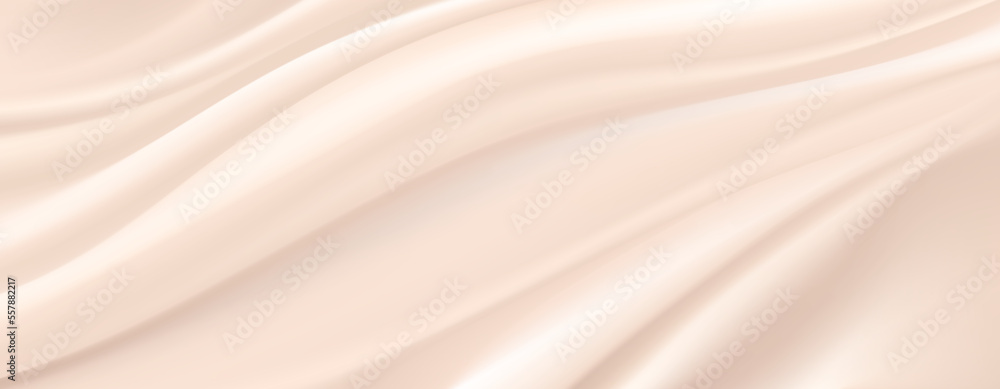 Naklejka premium Smooth elegant beige silk or satin luxury cloth texture can use as wedding background. Luxurious Christmas background or New Year background. In Sepia toned. Retro style. Vector illustration.