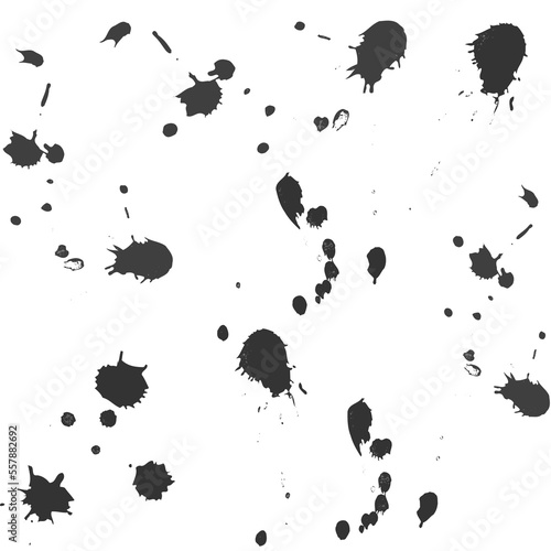 Abstract splatters and ink stains isolated on light background. Plain graphic seamless vector pattern.