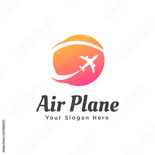 Air Plane modern color agency travel business logo. transport, logistics delivery logo design 