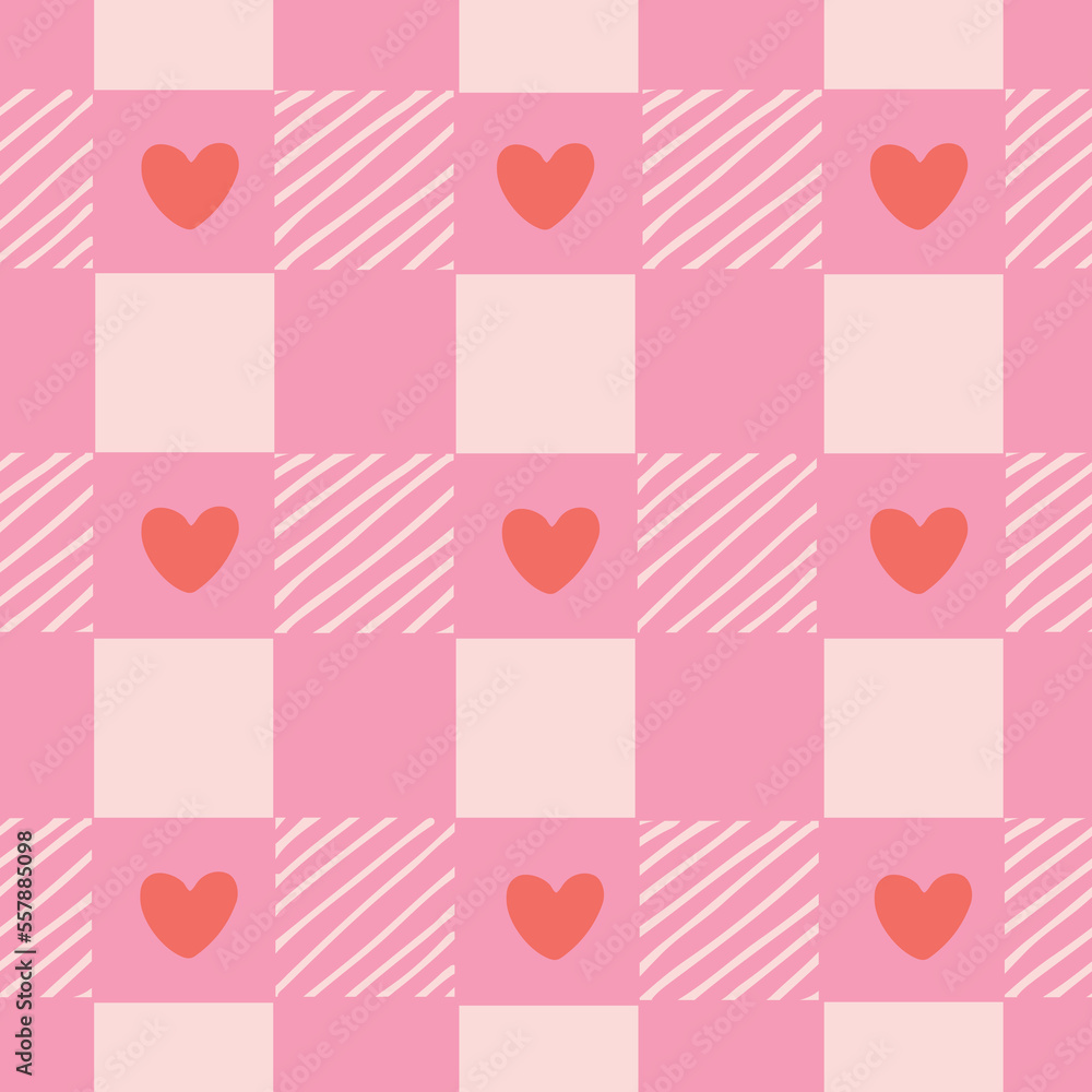 Hearty checks in a vibrant color palette of baby pink, light pink and coral. Great for home decor, fabric, wallpaper, gift-wrap, stationery, and packaging design projects.

