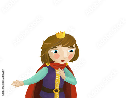 cartoon scene with king or prince illustration