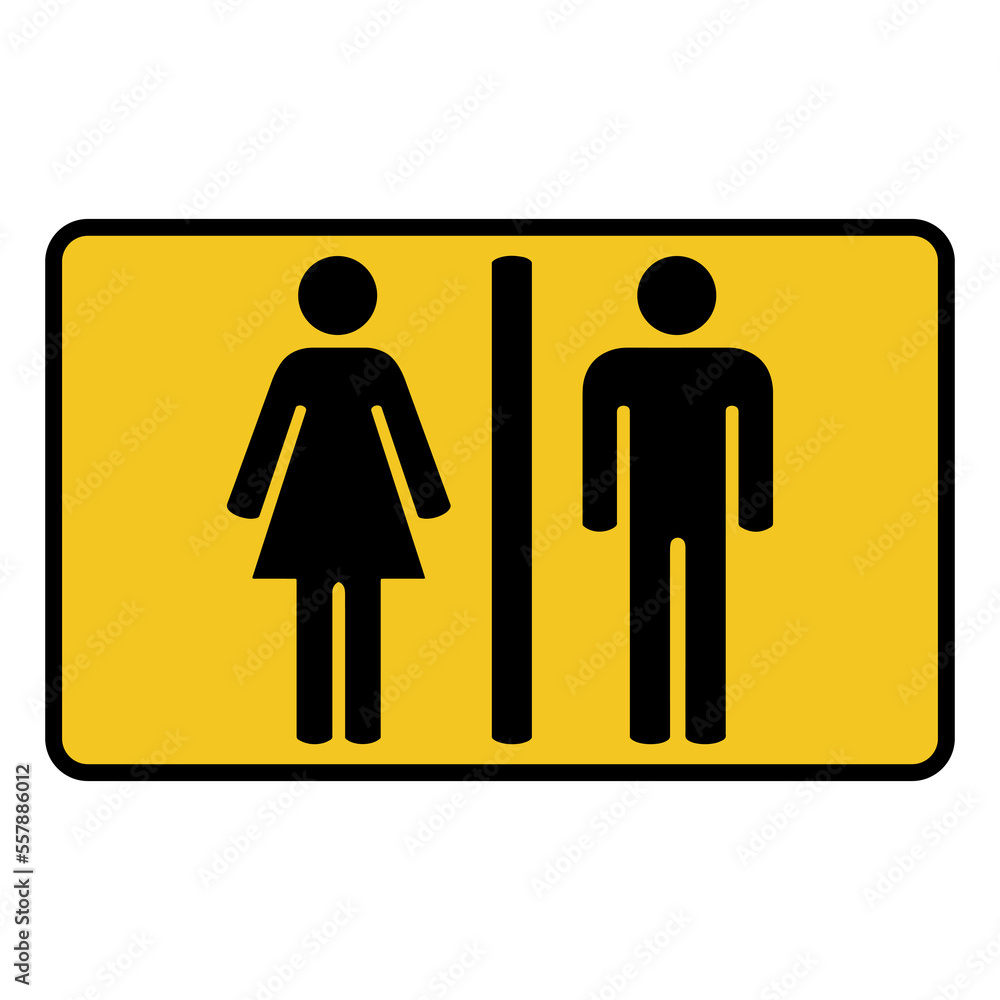 Male, Female toilet sign on Transparent Background Male, Female toilet sign on Transparent Background