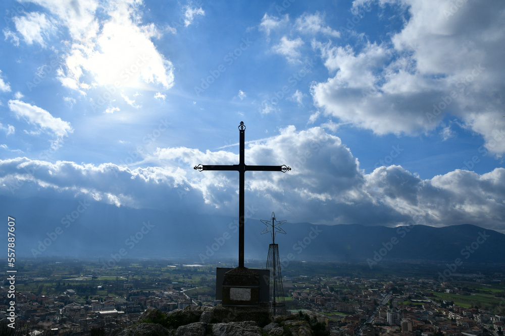 View of Montesarchio, a small town in the province of Benevento, Italy.