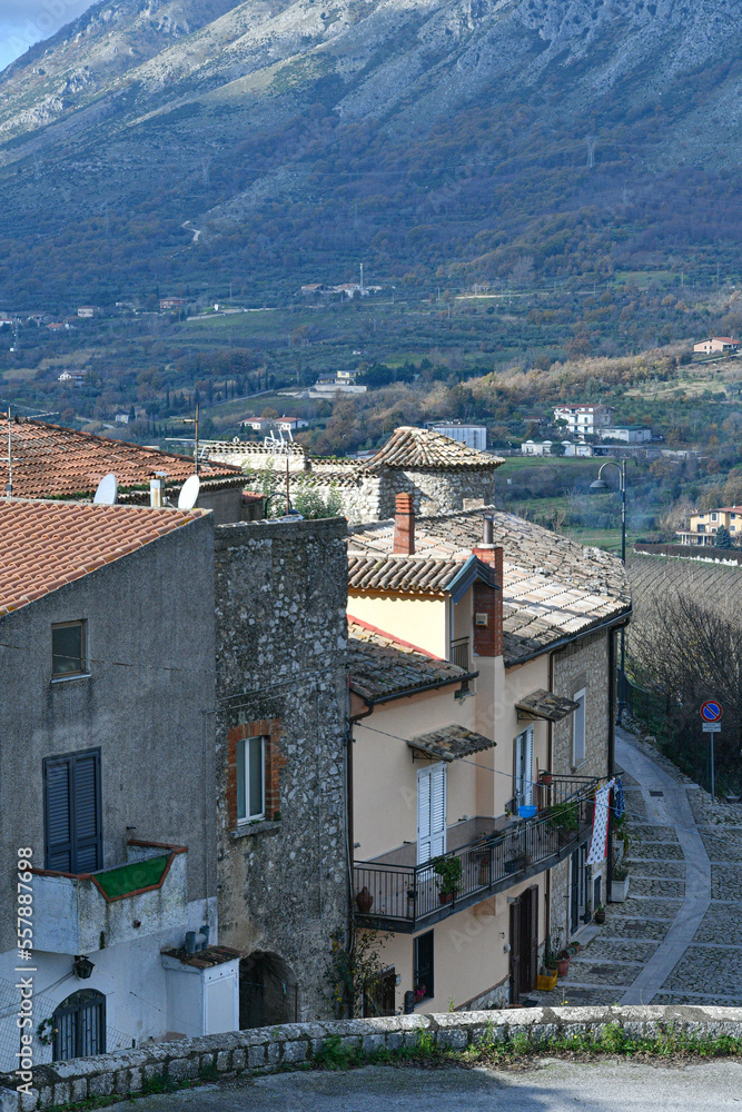 View of Montesarchio, a small town in the province of Benevento, Italy.