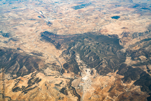 Aerial view of Tunisia during the flight Monastir to Lyon - Tunisia