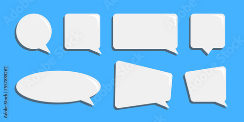 Vector illustration of text bubbles set, in cartoon style. Template in messenger