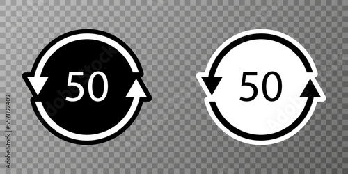Bio material recycling code 50 FOR. Vector Illustration