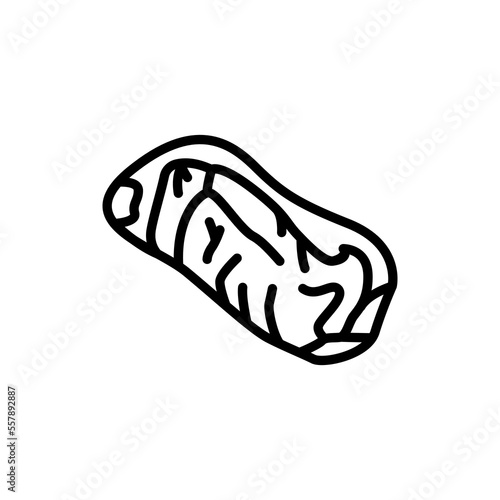 Beef striploin color line icon. Cutting meat.