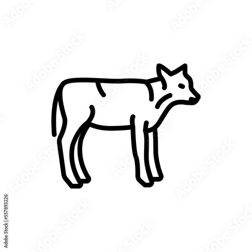 Calf animal color line icon. Pictogram for web page