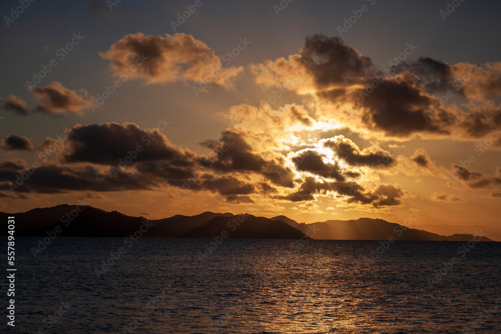 Sunset over Praslin Island