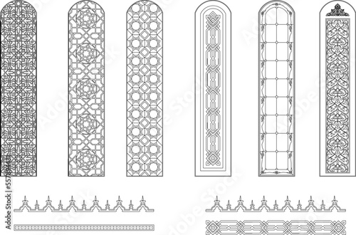 black and white vector illustration sketch of abstract glass deco motif ornament