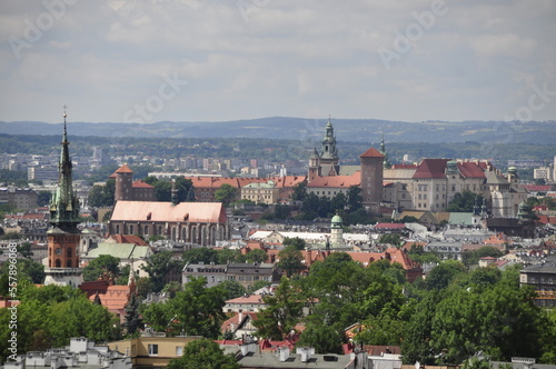 Kraków, architektura, panorama, krajobraz miasta, miejski, panoramiczne, krajobraz, 