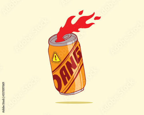 - danger drink -
This is a vector asset featuring a drink can and fire coming out of it. You can use these assets for design purposes, printing t-shirts, stickers, etc!

This asset is available in the