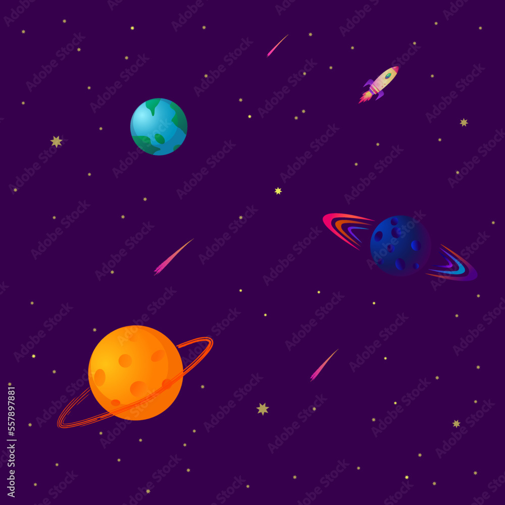 Space. Seamless pattern. Background. Space. Seamless pattern. Background.
