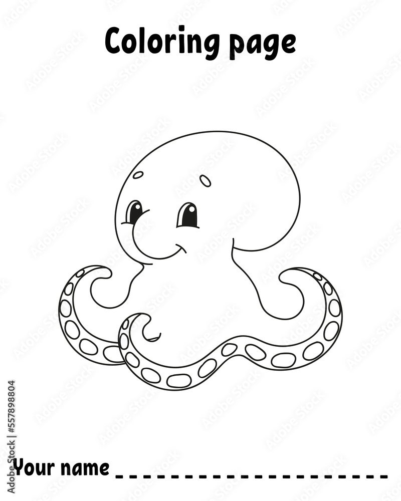 Fototapeta premium Coloring book page for kids. Cartoon style character. Isolated on white background. Vector illustration.