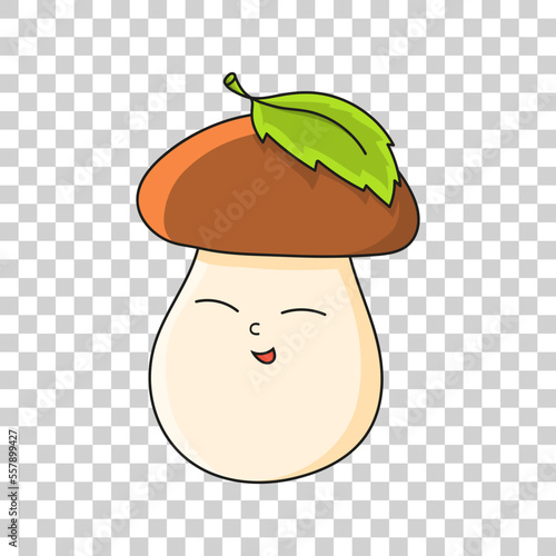 Cute cartoon character sticker. Isolated on transparent background. Design element. Vector illustration.