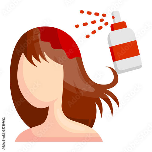Hair lacquer or spritz vector icon design, beauty and personal care symbol, cosmetics and dermatologist sign, body aesthetics stock illustration, Hair treatment with Herbal Tonic concept