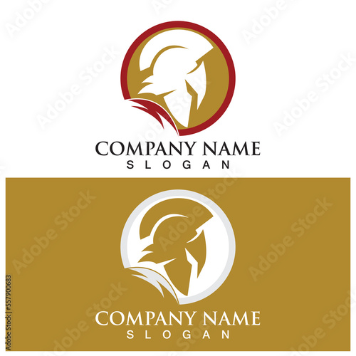 spartan helmet fighter icon vector illustration template design
