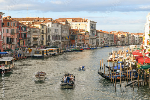 View of the Grand Canal from the Rialto Bridge, Venice, Veneto, Italy