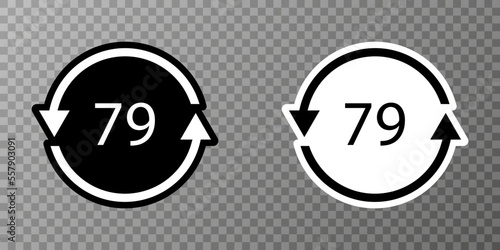 Gold plated glass. Glass recycling code 79 GL. Vector illustration