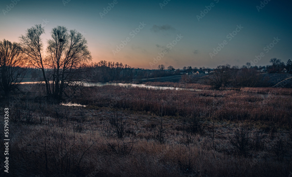 Fototapeta premium Sunrise on river