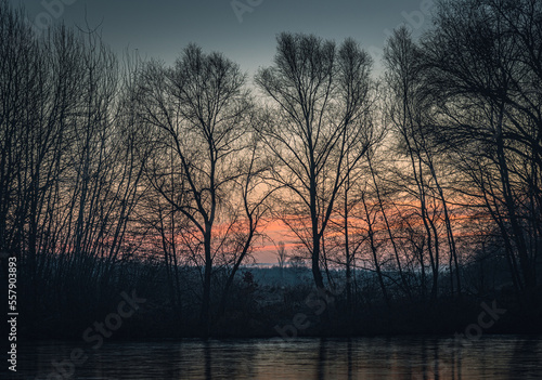 Sunrise on river