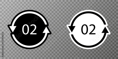 HDPE 02 recycling code symbol. Plastic recycling vector polyethylene sign.