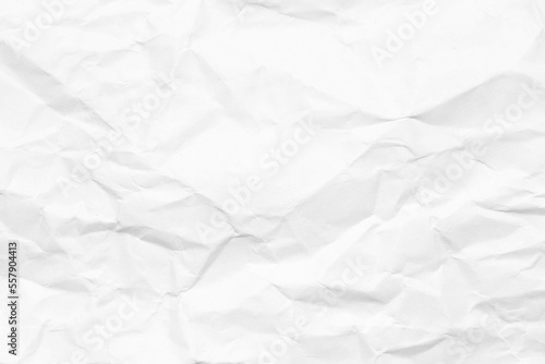 Grunge wrinkled white color paper textured background with copy space